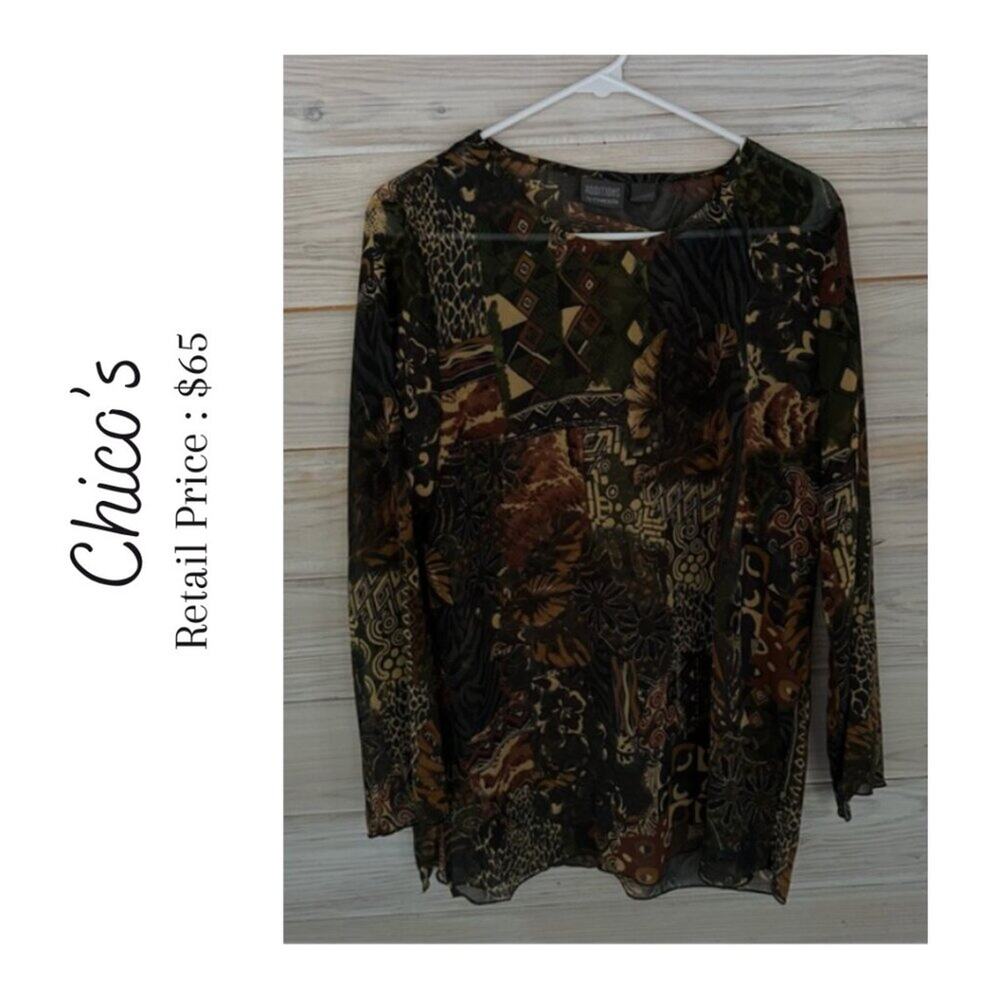 NWOT Chico's Jungle Boogie Blouse size 1